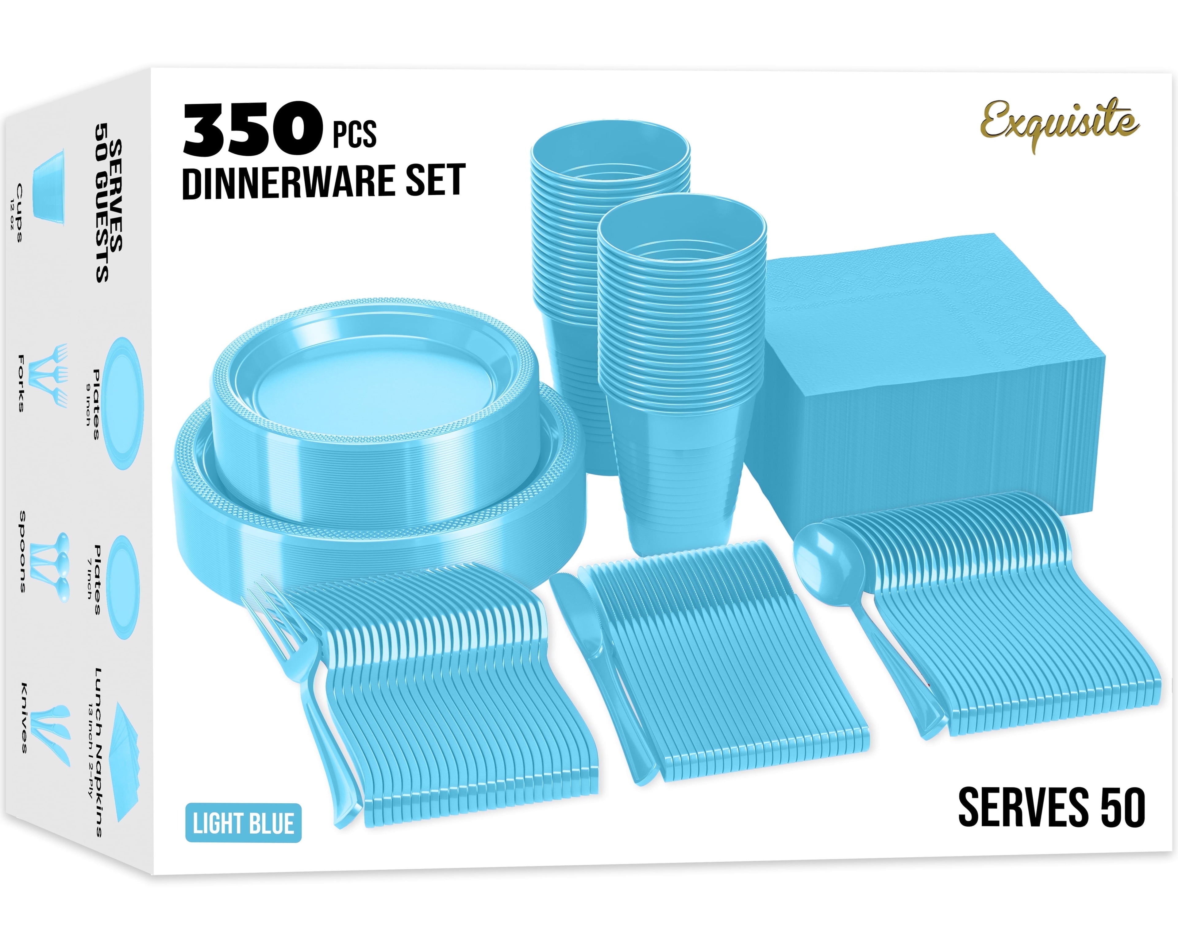 Exquisite 350 Piece Easter Plastic Disposable Party Plates & Dinnerware Combo Set