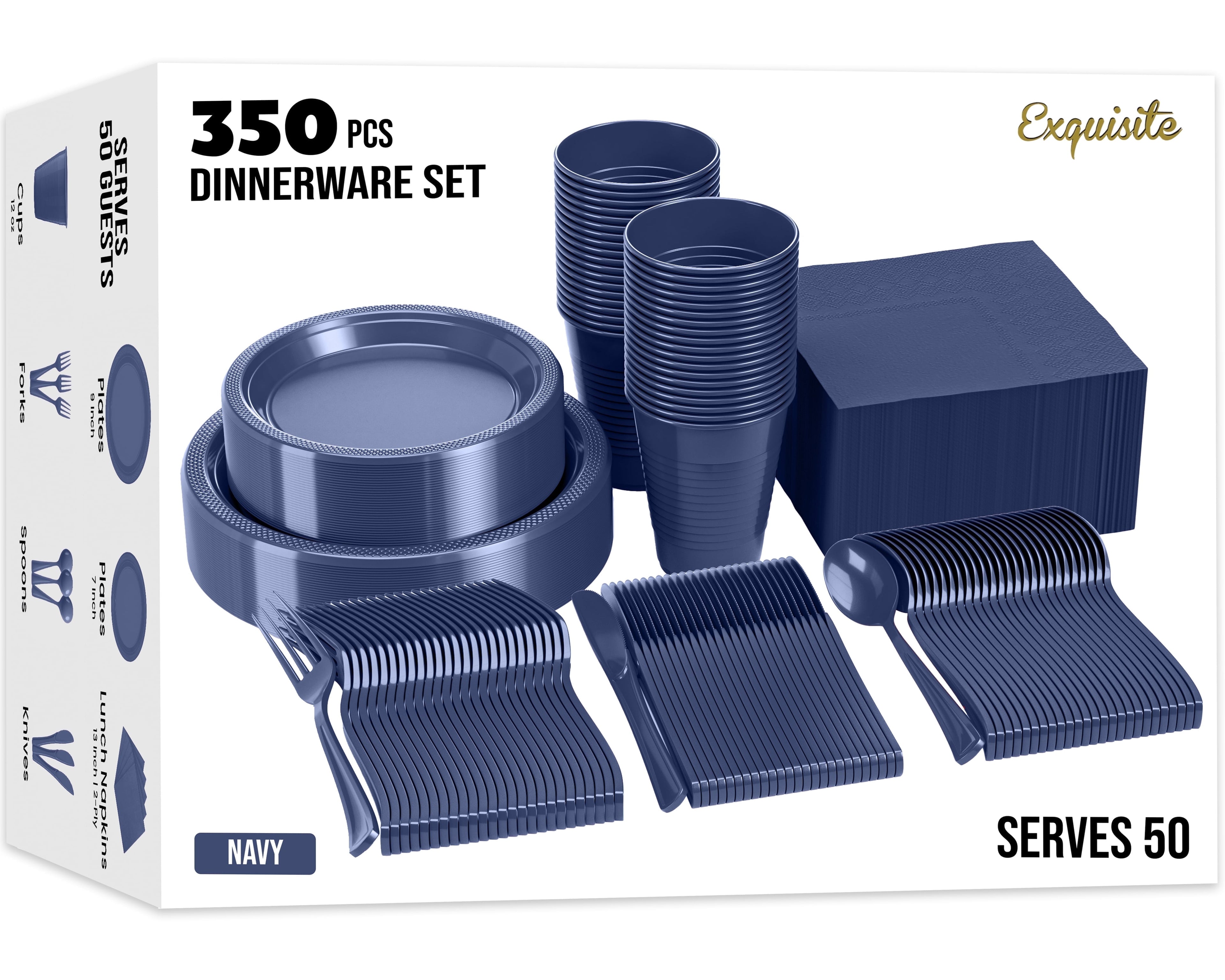Exquisite 350 Piece Easter Plastic Disposable Party Plates & Dinnerware Combo Set