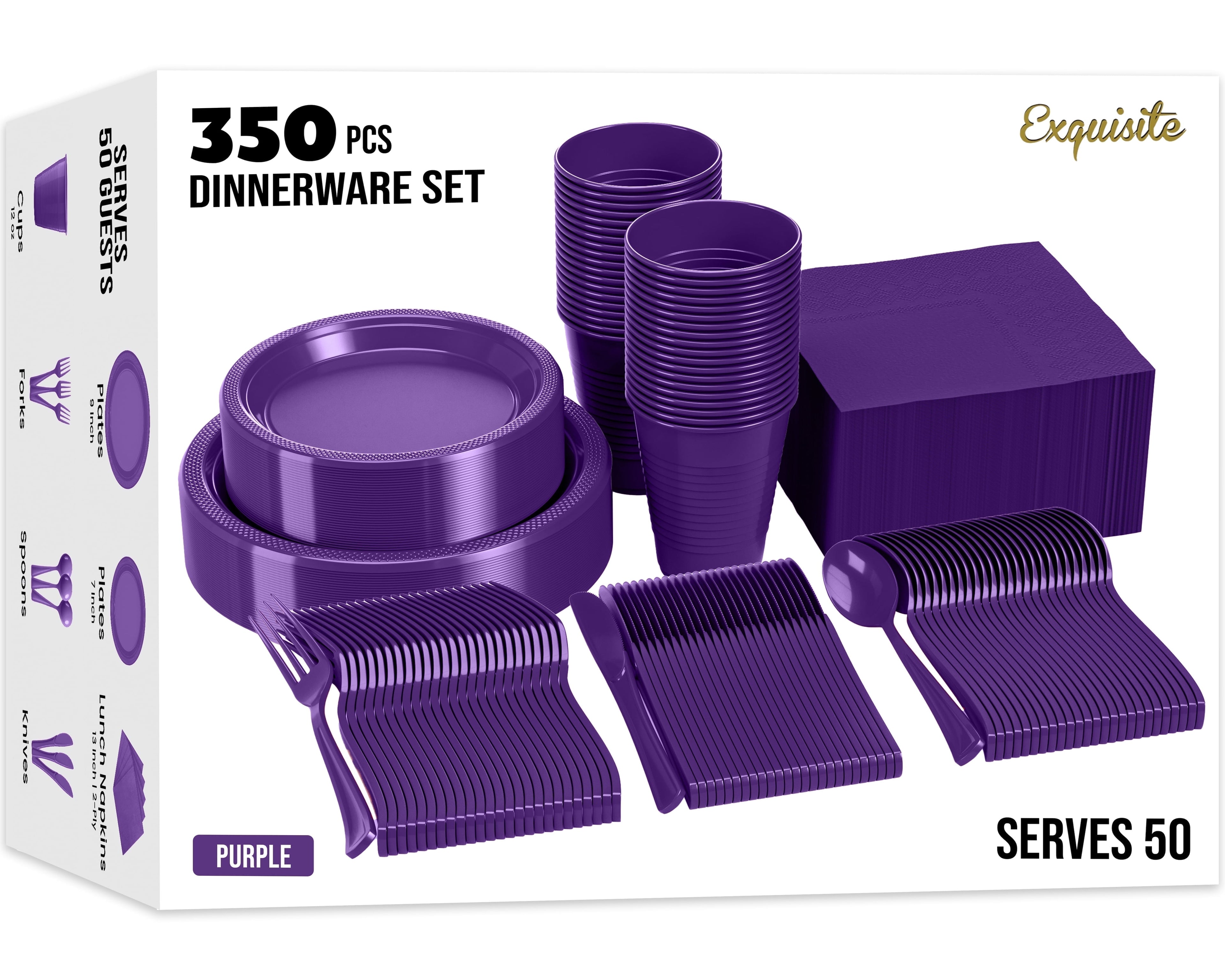 Exquisite 350 Piece Easter Plastic Disposable Party Plates & Dinnerware Combo Set