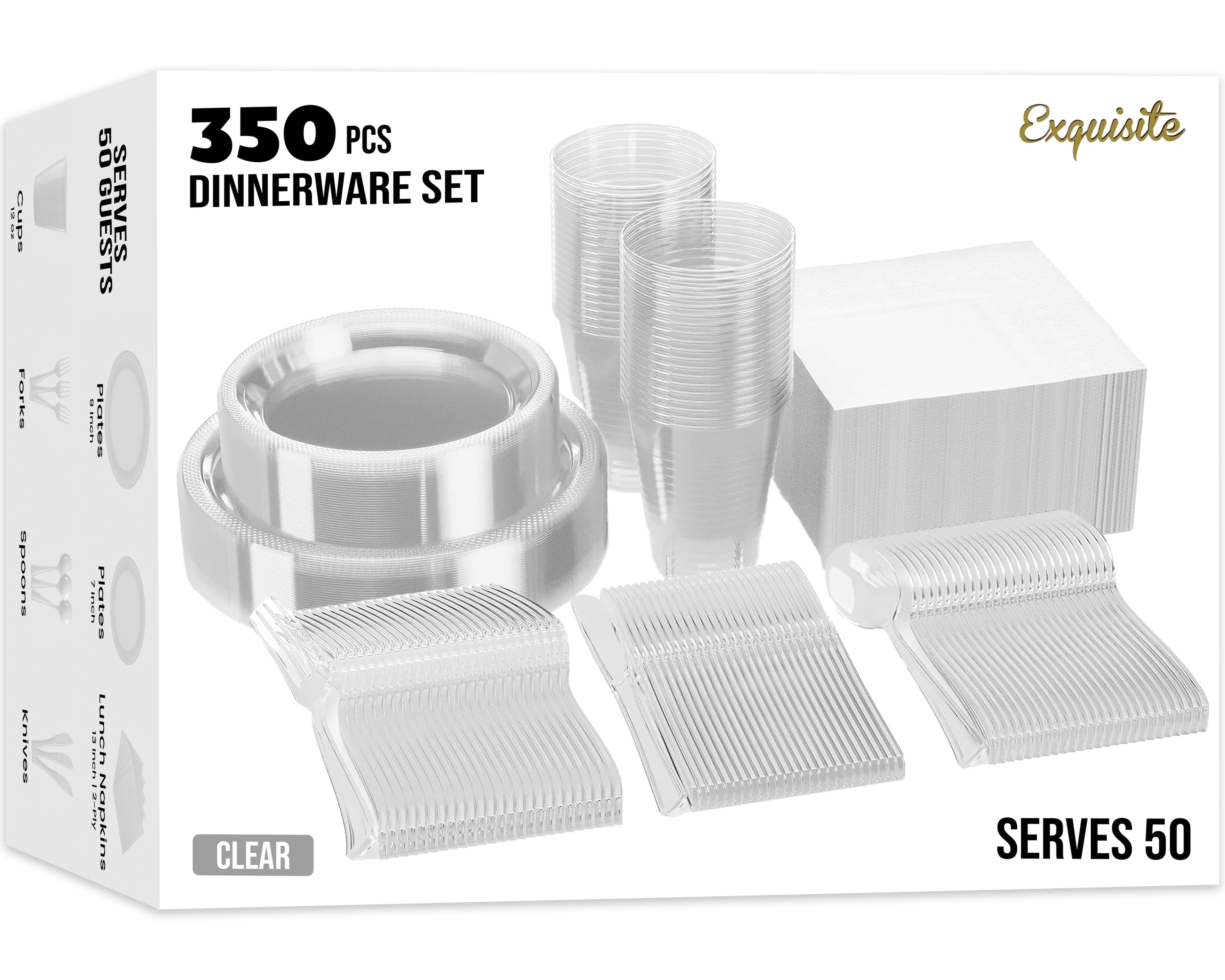 Exquisite 350 Piece Easter Plastic Disposable Party Plates & Dinnerware Combo Set
