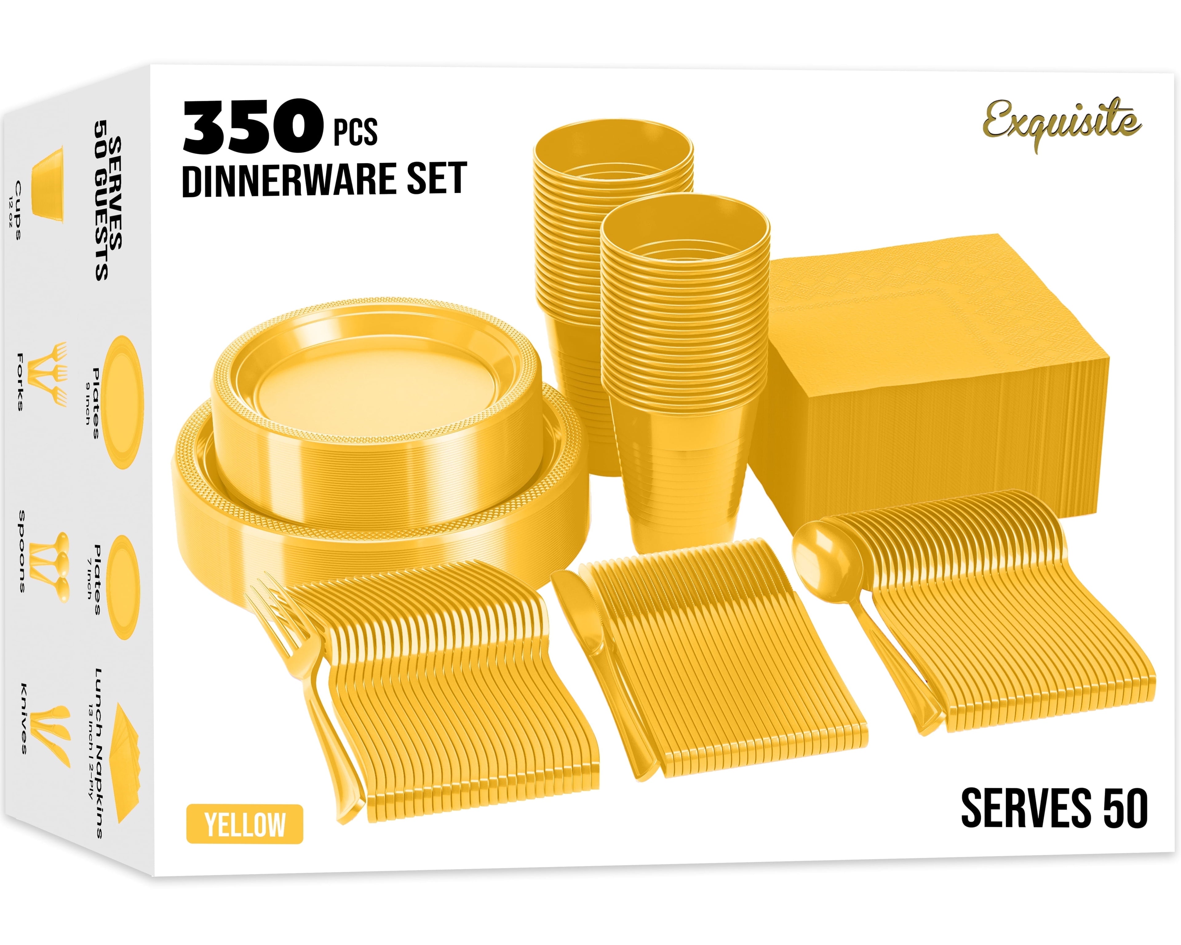 Exquisite 350 Piece Easter Plastic Disposable Party Plates & Dinnerware Combo Set