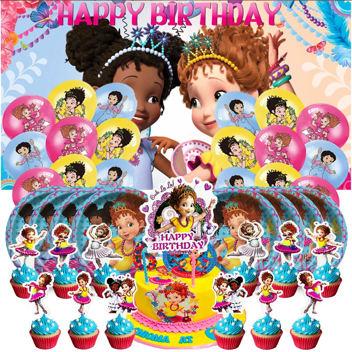 Fancy Nancy Balloons Party Supplies Decor Tableware Birthday Cake Topper Decorations Banner Backdrop
