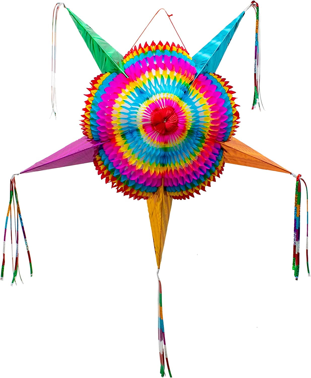 Fiesta Wraps Large Authentic Handmade Star Pinata, Multicolor, 32"