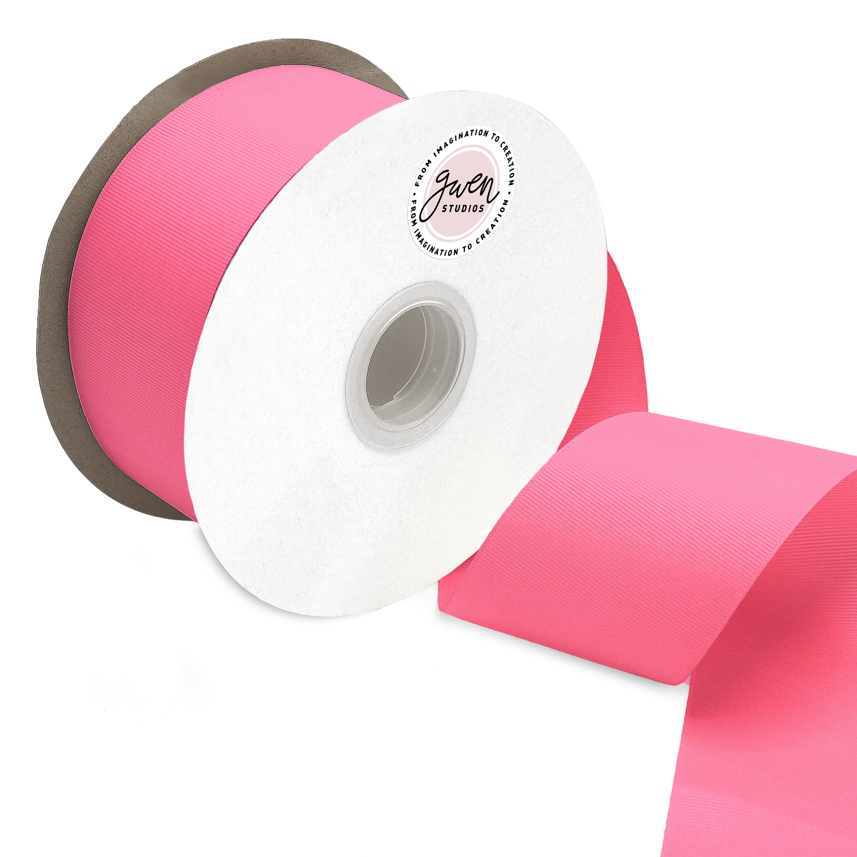 GWEN STUDIOS Grosgrain Pink Polyester Ribbon, 150' x 2.5"