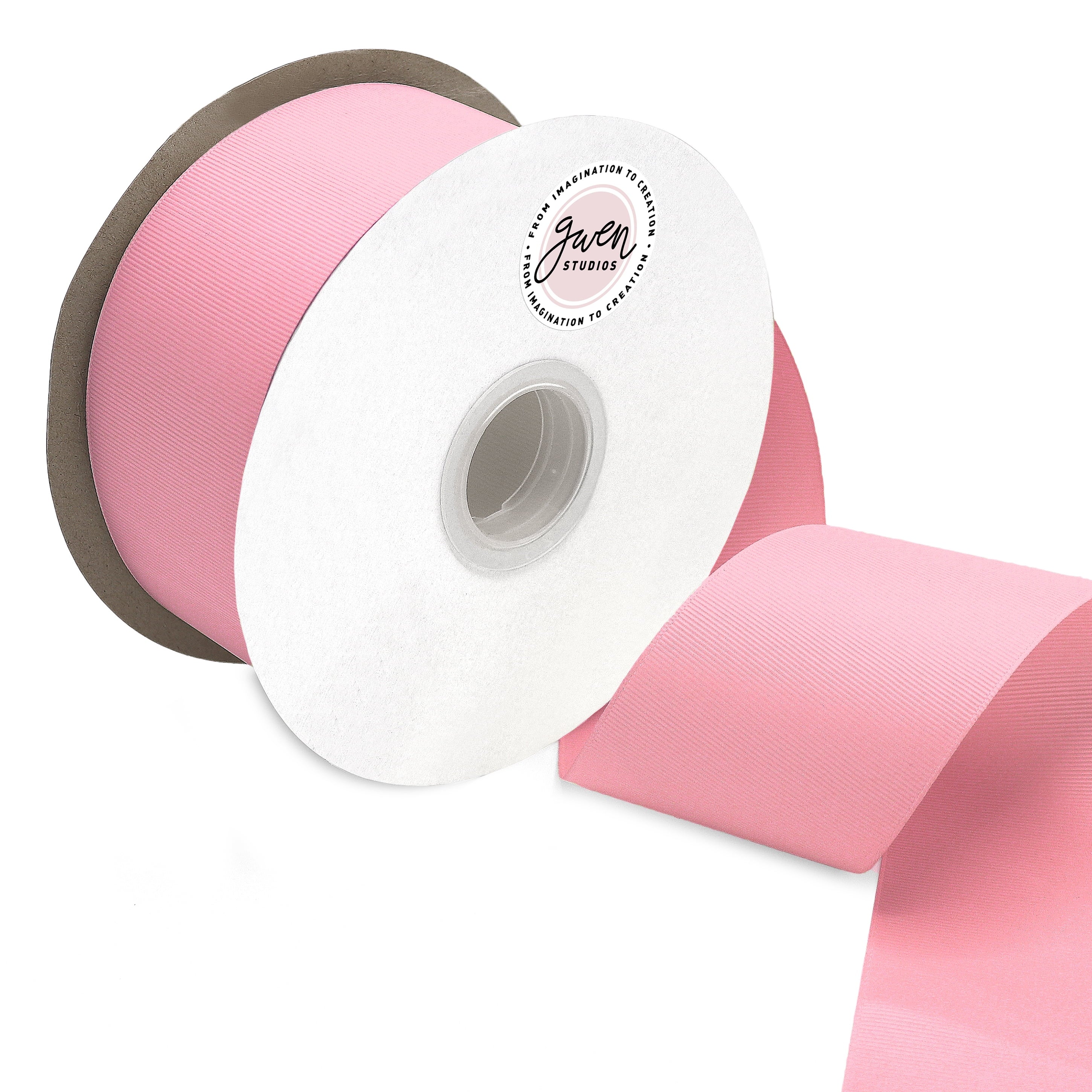 GWEN STUDIOS Grosgrain Pink Polyester Ribbon, 150' x 2.5"