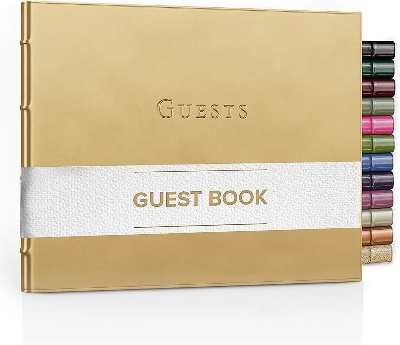 Gallery Leather Guest Book - Freeport Metallic Gold - 7" x 9"