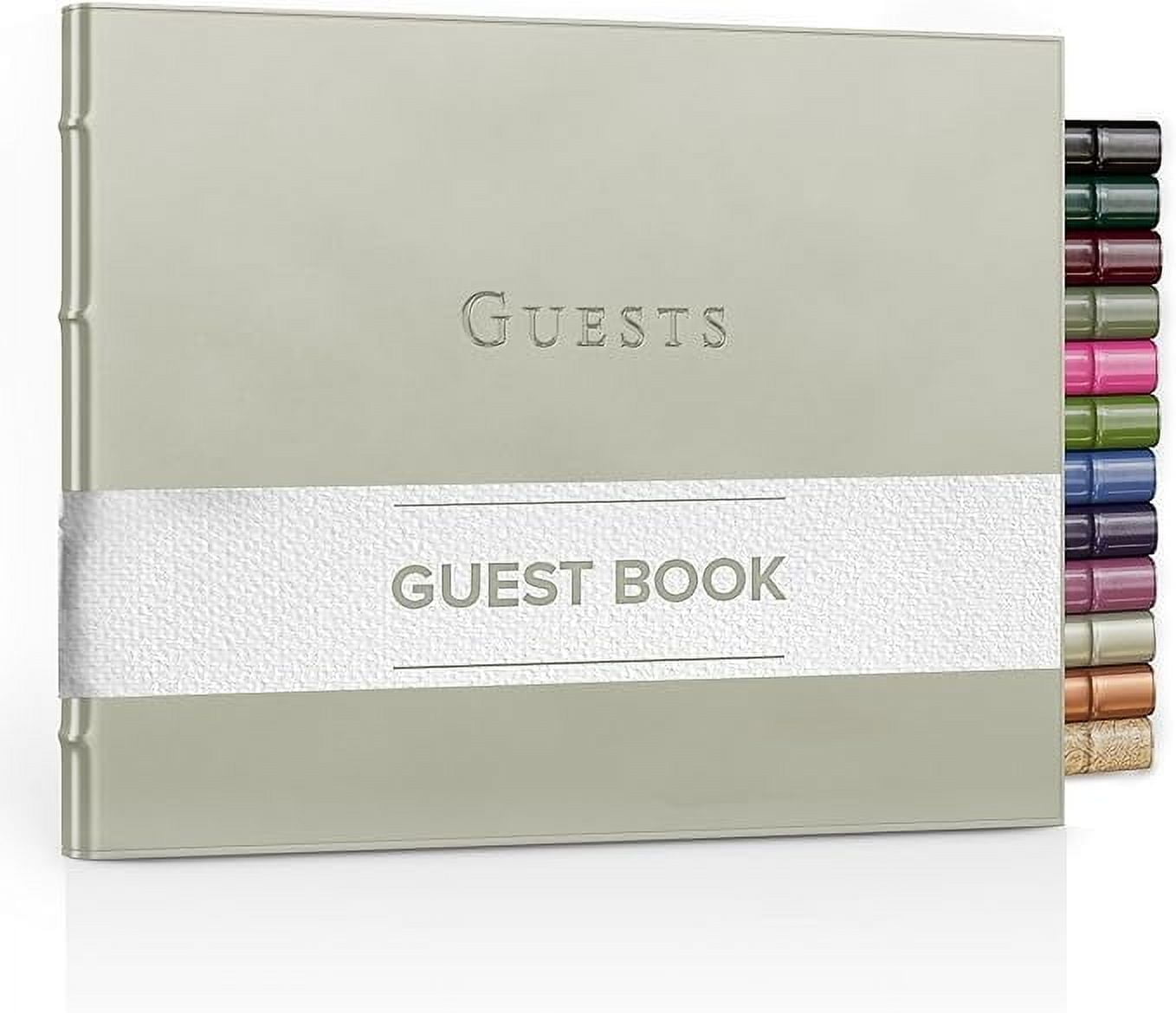 Gallery Leather Guest Book - Freeport Metallic Gold - 7" x 9"