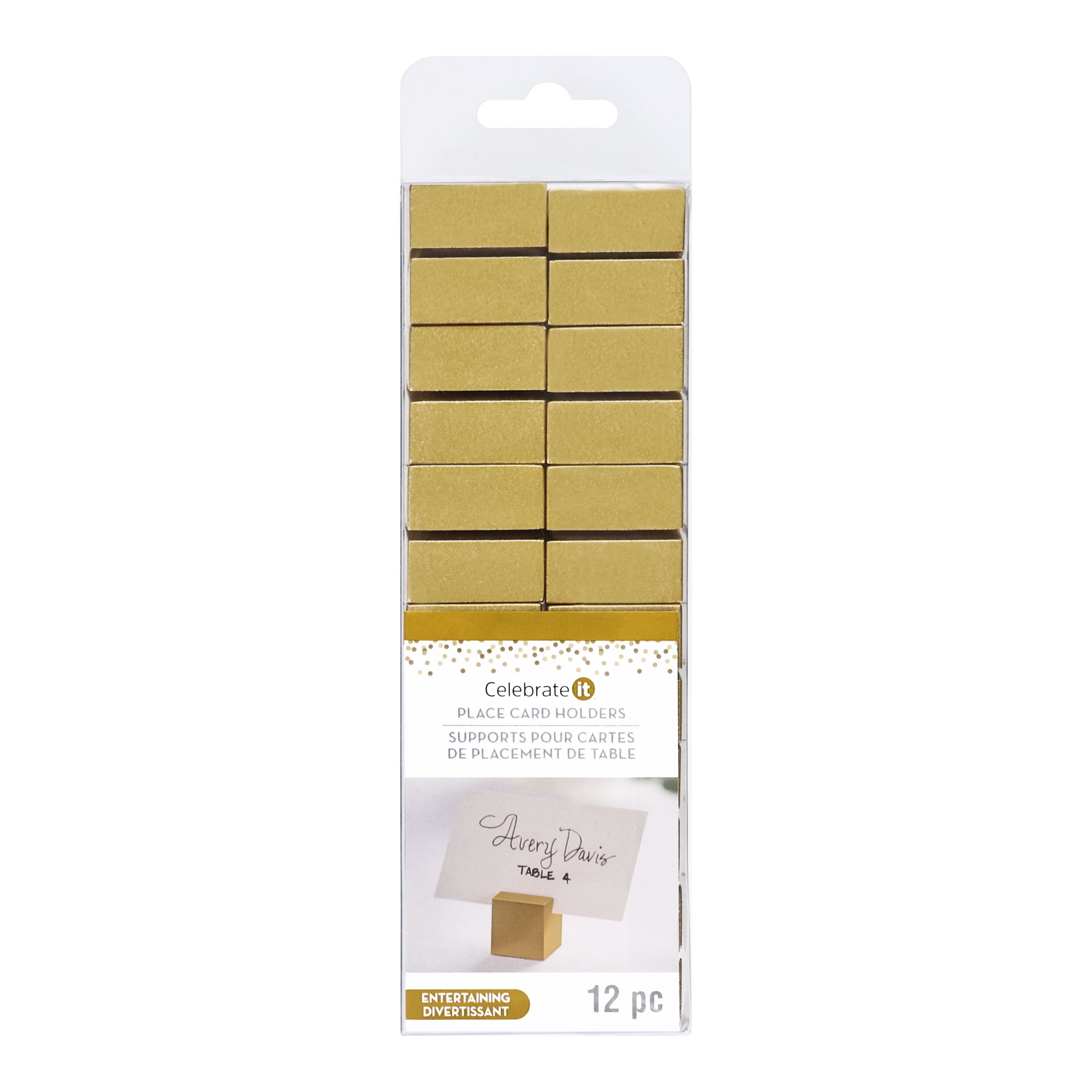Gold Place Card Holders - 12ct by Celebrate It – Decorative Table Number & Name Card Holders for Weddings - Parties - Events & Holiday Gatherings