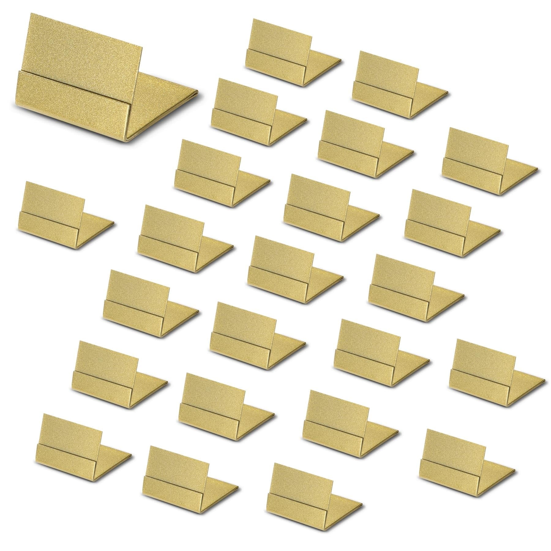 Gold Table Number Holders, 12-Pack Metal Place Card Stands & Picture Holders with Storage Box - Ideal for Weddings, Anniversaries, and Parties