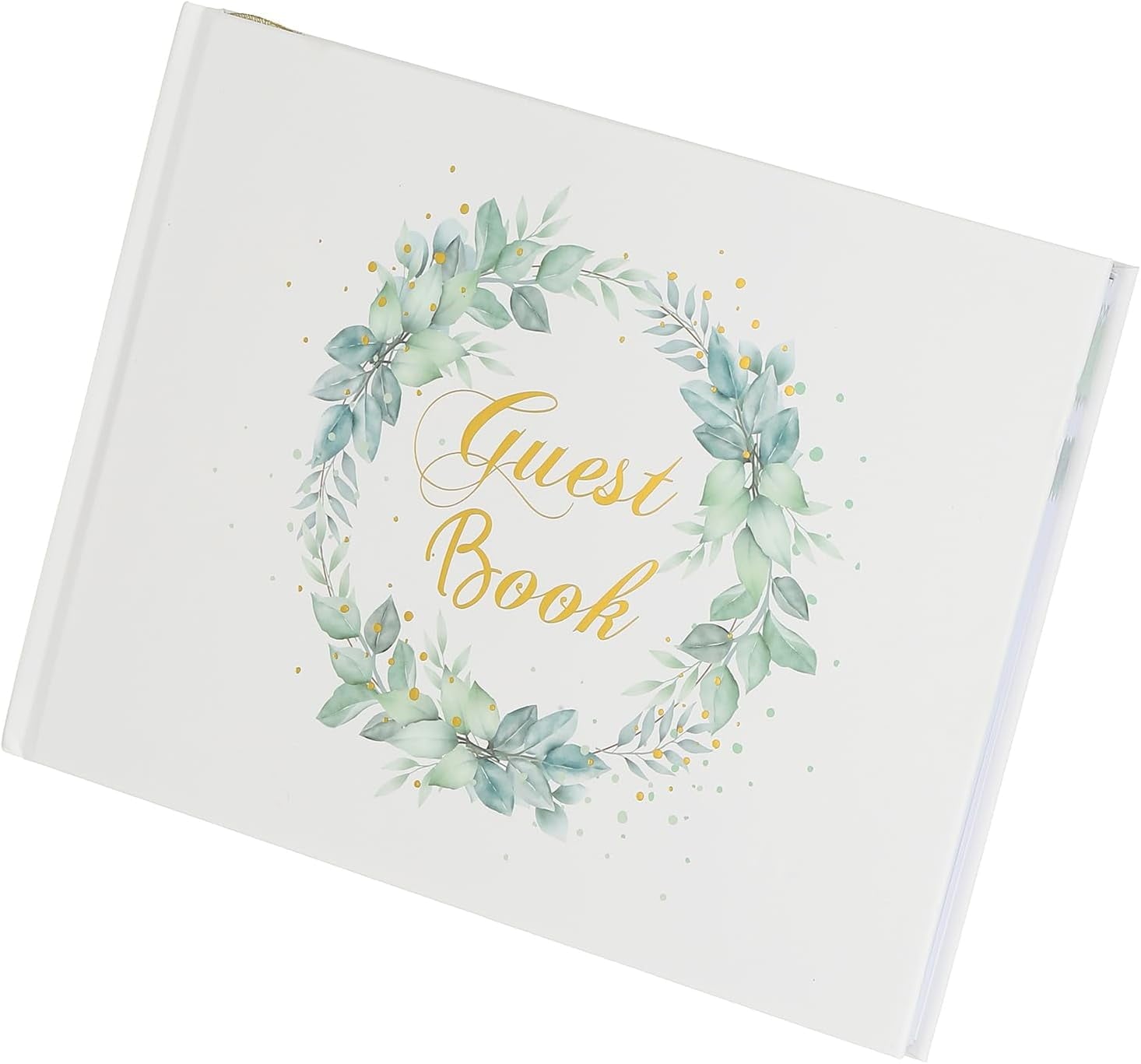 Guest Book, Wedding Guest Sign Book Reception Signature Book Party Decorations Supplies for Birthday Bridal Shower, Green Leave