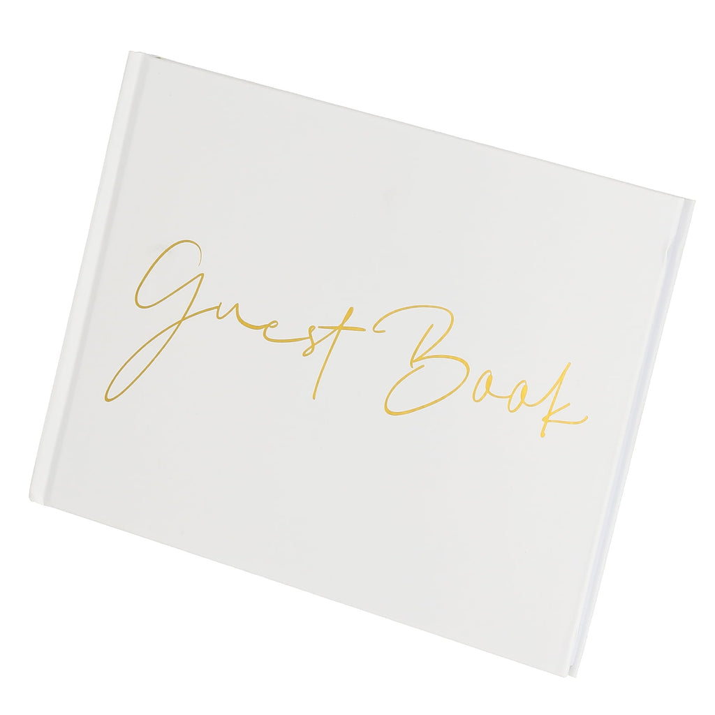 Guest Book, Wedding Guest Sign Book Reception Signature Book Party Decorations Supplies for Birthday Bridal Shower, White Words