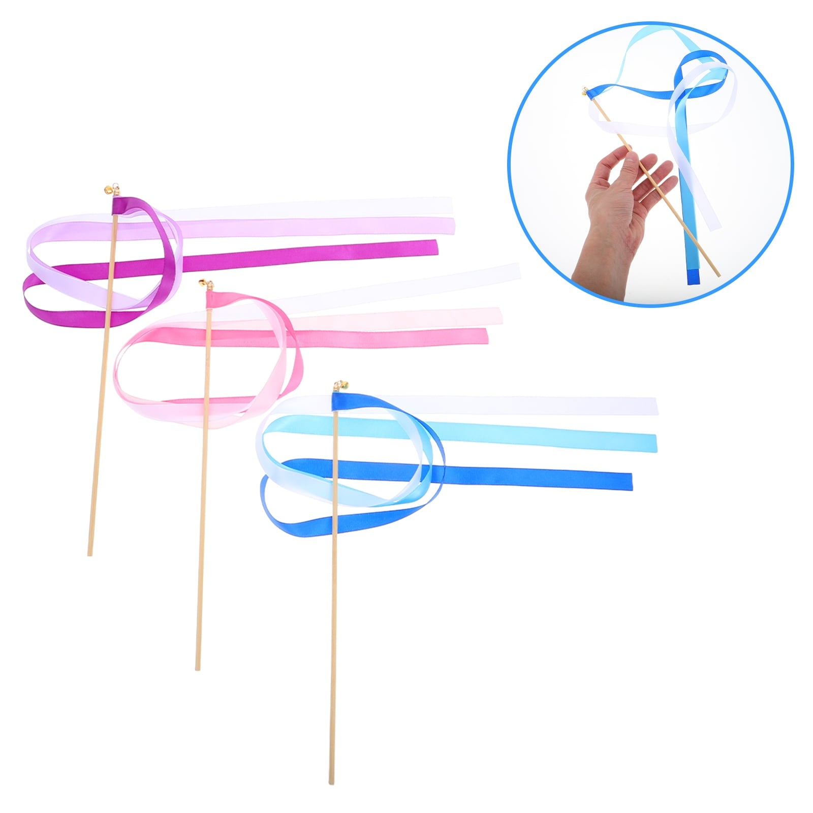 30pcs Wedding Ribbon Sticks Party Ribbon Streamers Wedding Party Accessories Ribbon Wand Wedding Exit Streamer Wedding Decor