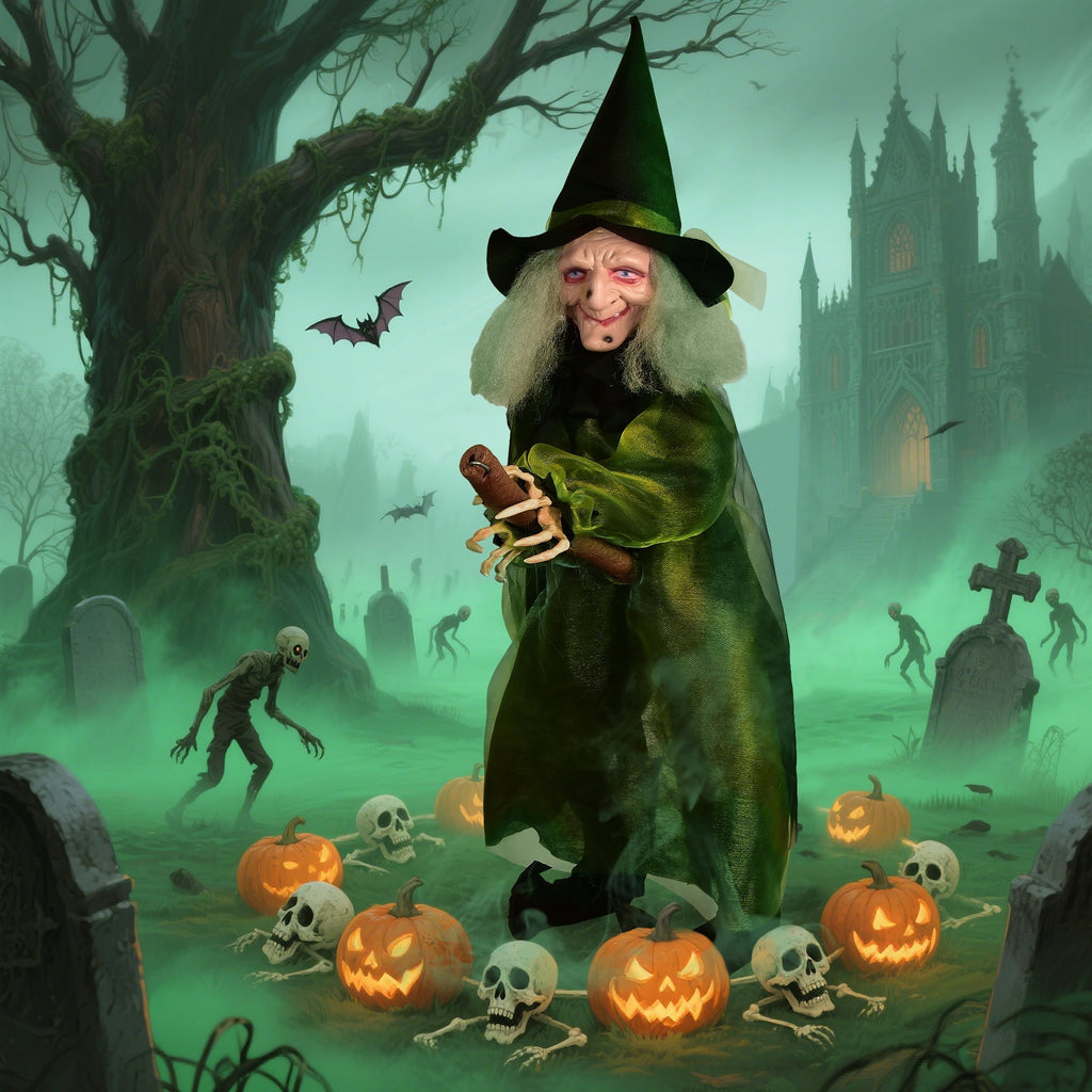 Halloween Witch Outdoor Decoraciones  Flying Witches Hanging Decor Halloween Hanging Witch Green