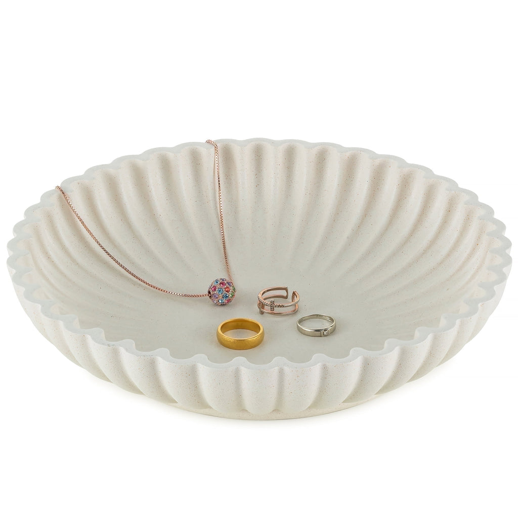 Hanobe Decorative Bowl for Home Decor,Stylish Resin Key Bowl for Entryway Table，Fruit Bowl for Kitchen Counter，9.44"