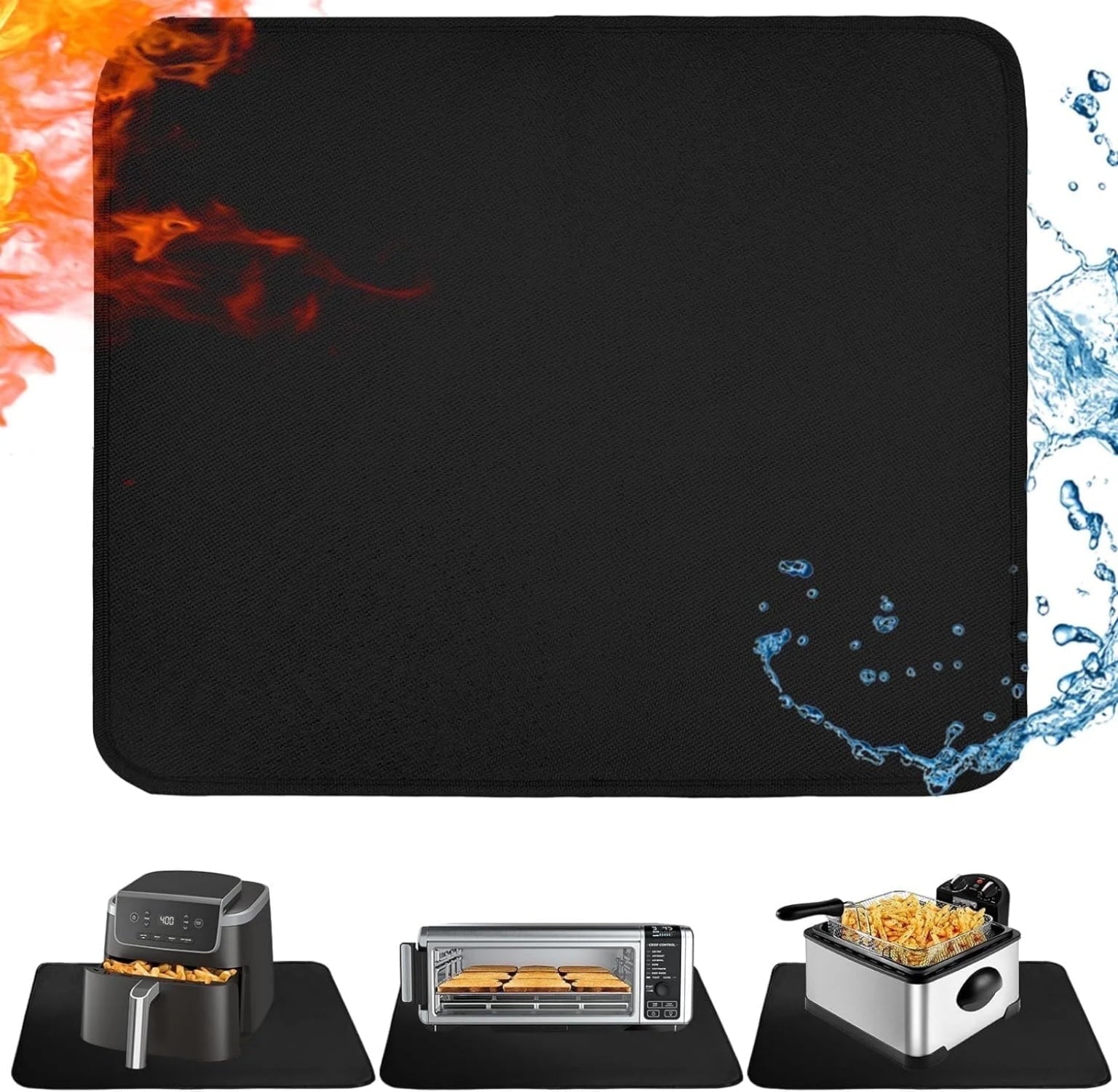 Heat Resistant Mat for Air Fryer,Deep Fryer,Oven,39*39in Hot Pads for Kitchen Counter Heat Protector,Under Coffee Maker Mats for Quartz Countertop Protector,Deep Fryer Coffee Machine Accessories