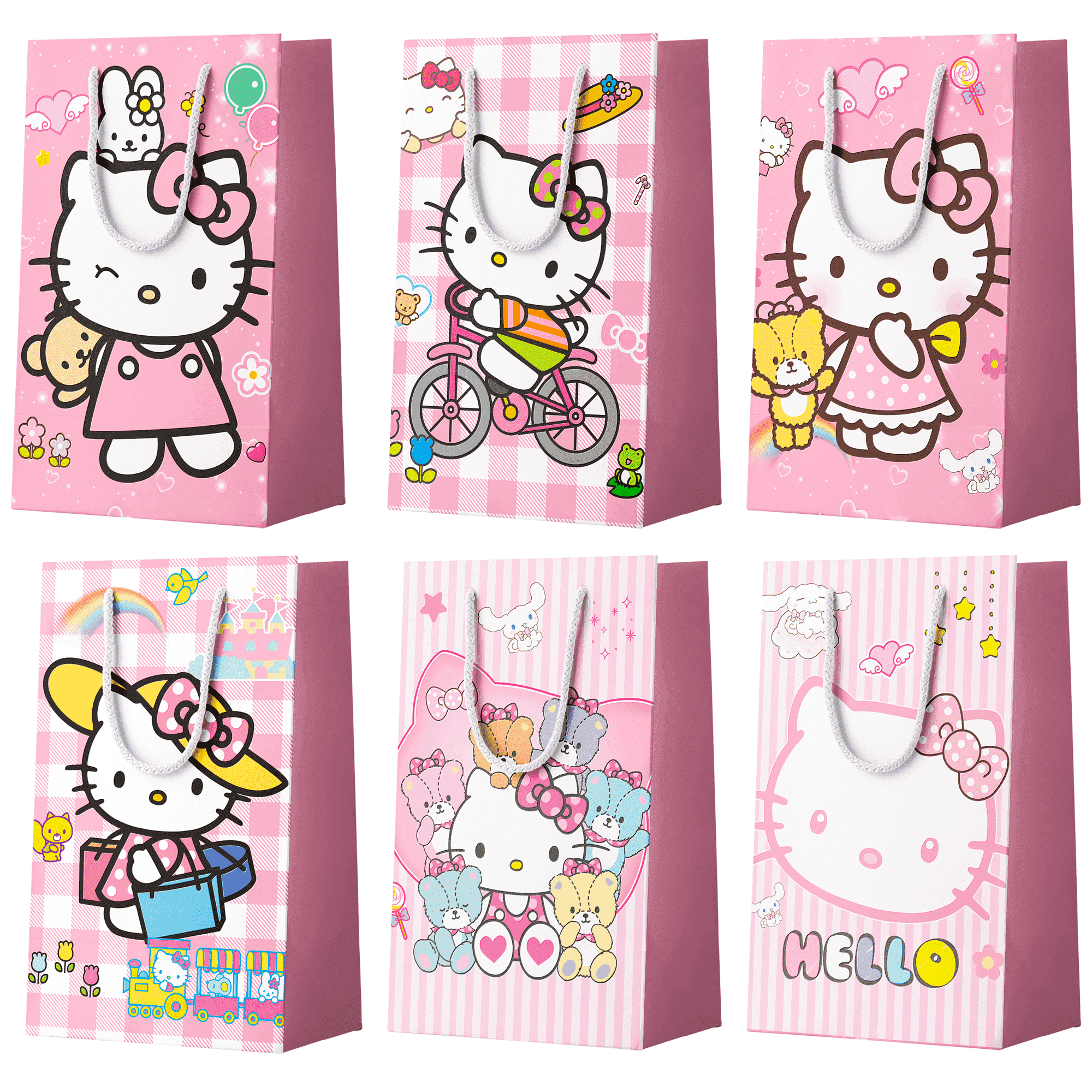 Hello Kitty Favor Bags - 24pcs Hello Kitty Party Bags, Hello Kitty Gift Bags, Hello Kitty Candy Bags for Girls Kids Hello Kitty Themed Birthday Party Decoration Supplies