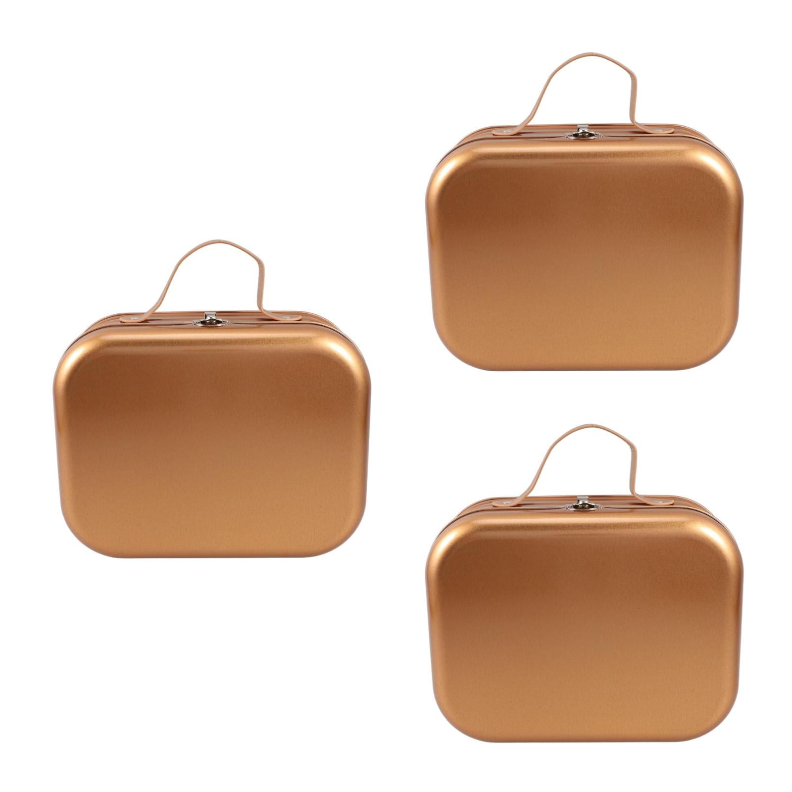 Hemoton 3pcs Keepsake Wrapping Case Handheld Handle Box Handheld Storage Box Tinplate Wrapping Handheld Box Tinplate Keepsake Container Box