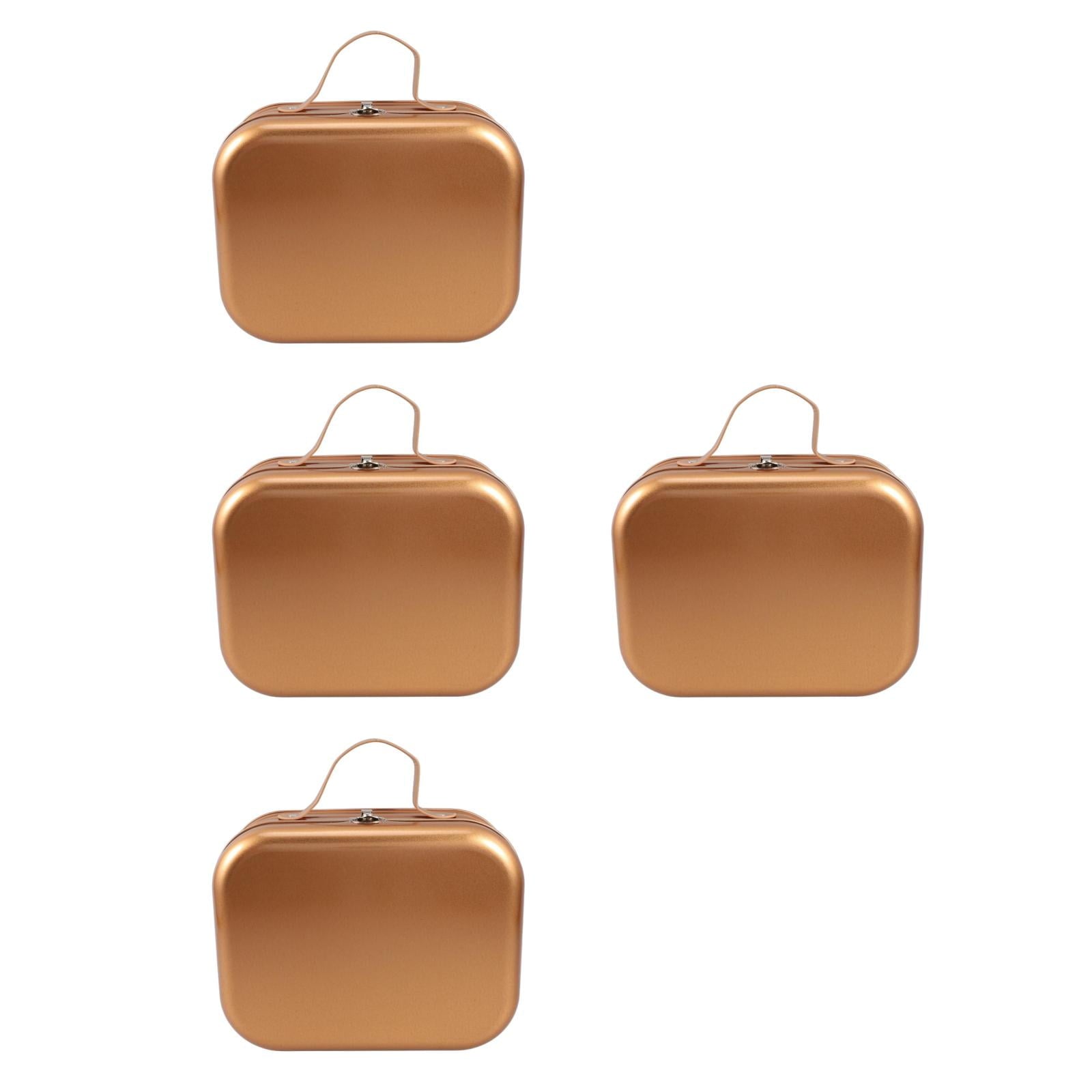 Hemoton 4pcs Keepsake Wrapping Case Handheld Handle Box Handheld Storage Box Tinplate Wrapping Handheld Box Tinplate Keepsake Container Box