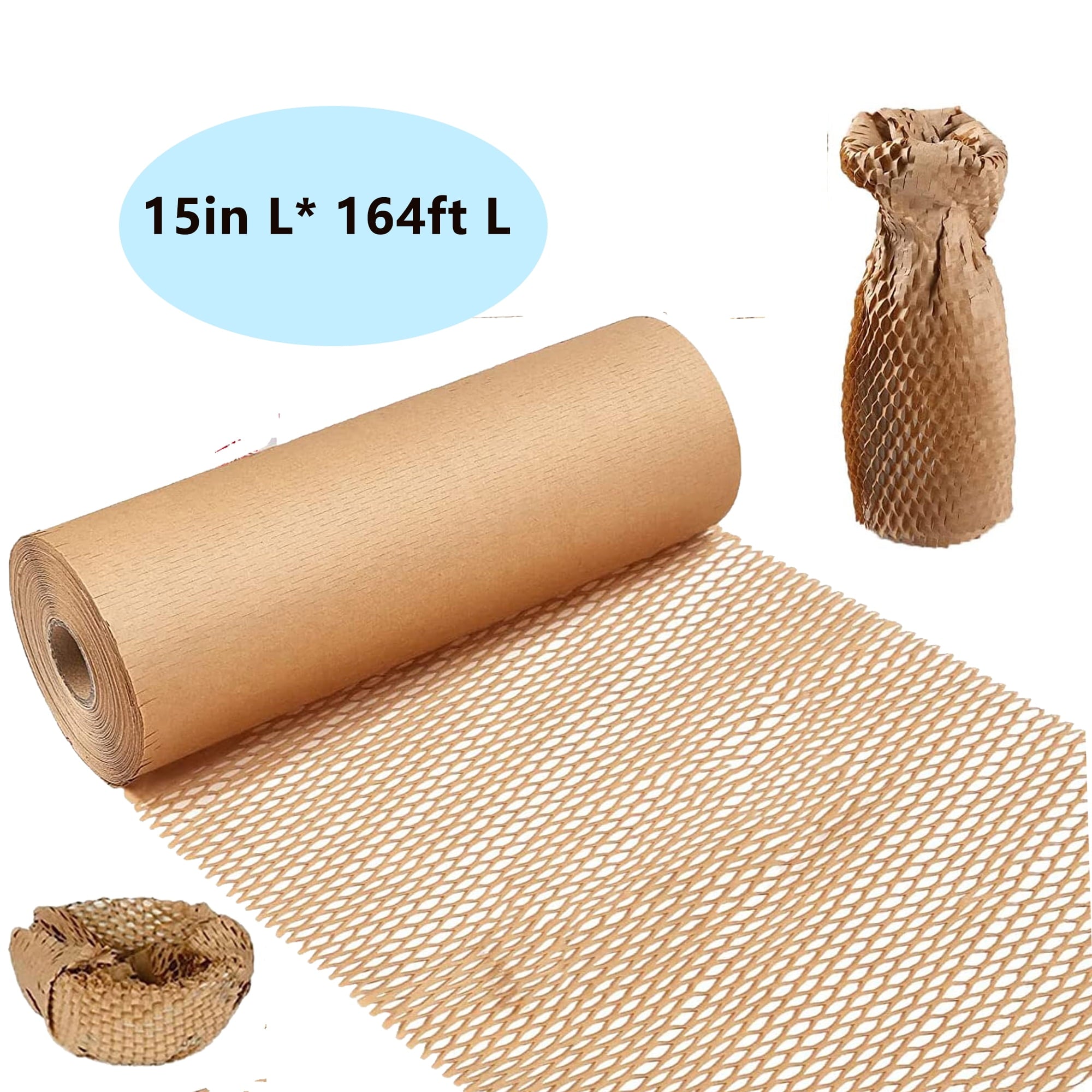 Honeycomb Packing Paper,15in Wx 164ft L Bubble Cushioning Wrap for Moving，Biodegradable Gifts Wrapping Paper