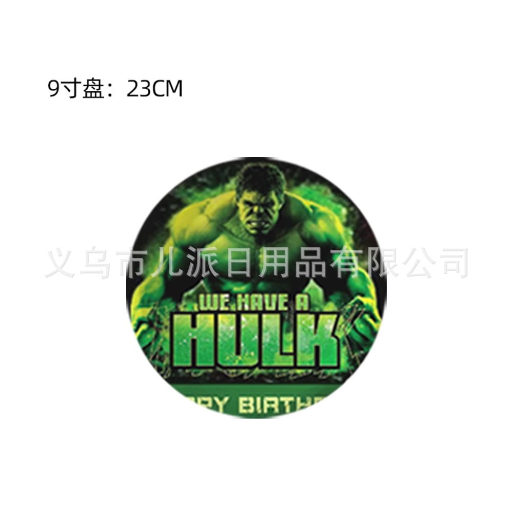 Hulk 144/164 PCS Party Supplies, Party Tableware, Disposable Paper Plates- Napkins-Forks Dinnerware Set