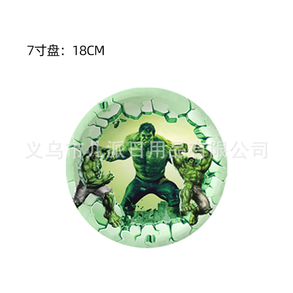 Hulk 144/164 PCS Party Supplies, Party Tableware, Disposable Paper Plates- Napkins-Forks Dinnerware Set