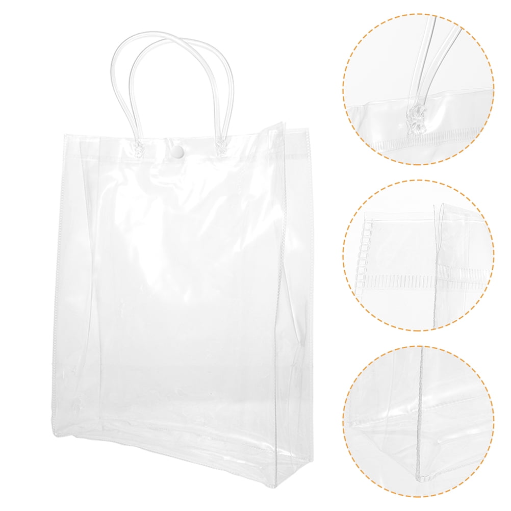 Hytrove 10Pcs Clear Wrapping Bags for Presents Reusable Tote Bag for Christmas 34.0X24.0X12.0in