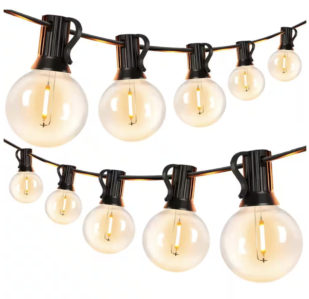Indoor/Outdoor 50 ft. Plug-In Globe Bulbs Party LED Outdoor String Lights with 55 LED G40 Bulbs Included (5-Free Bulbs)