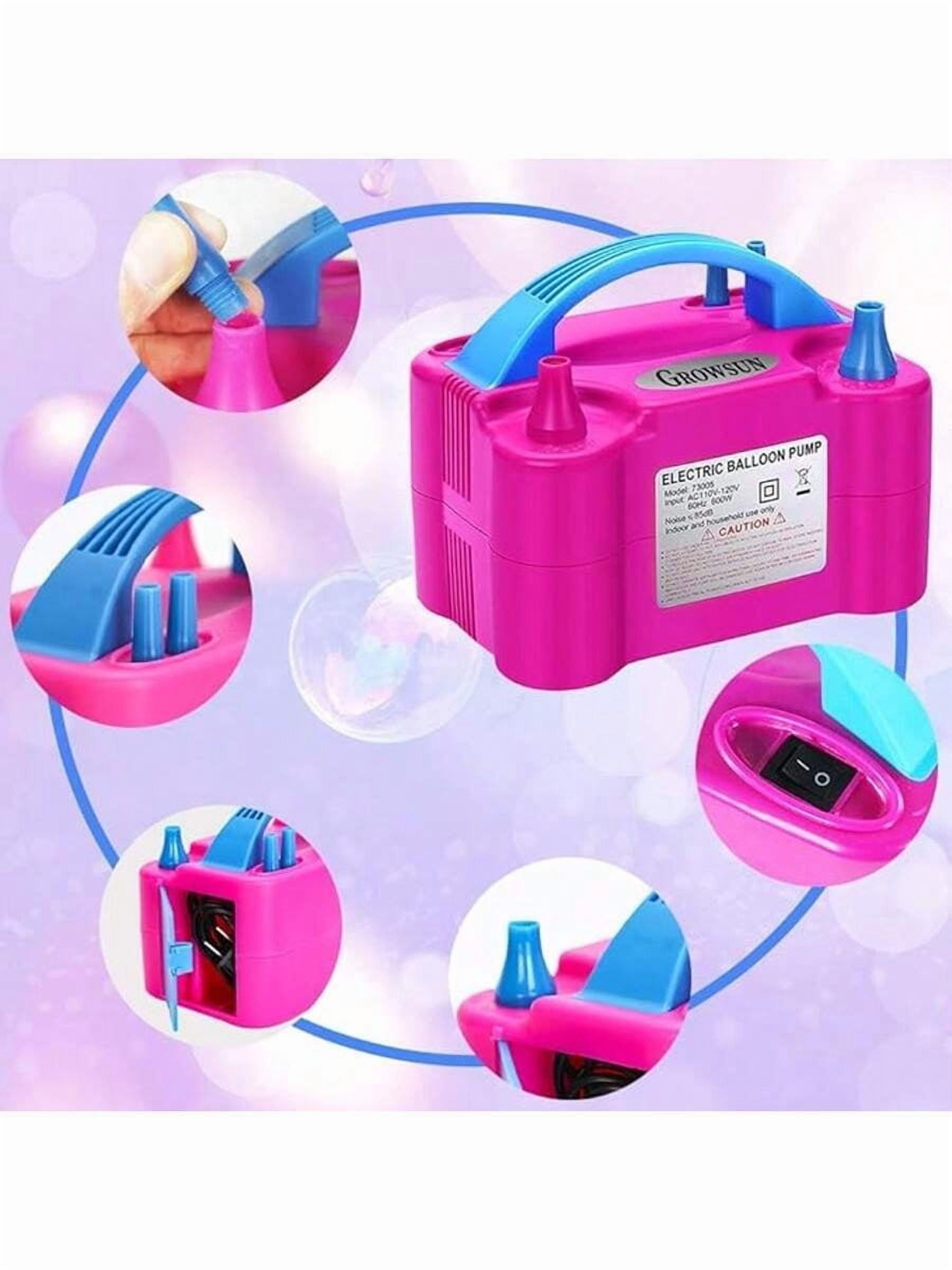 Inflador de globos eléctrico, bomba de aire, soplador de globos portátil automático de doble boquilla, adecuado para cumpleaños, decoración de fiestas de globos de boda