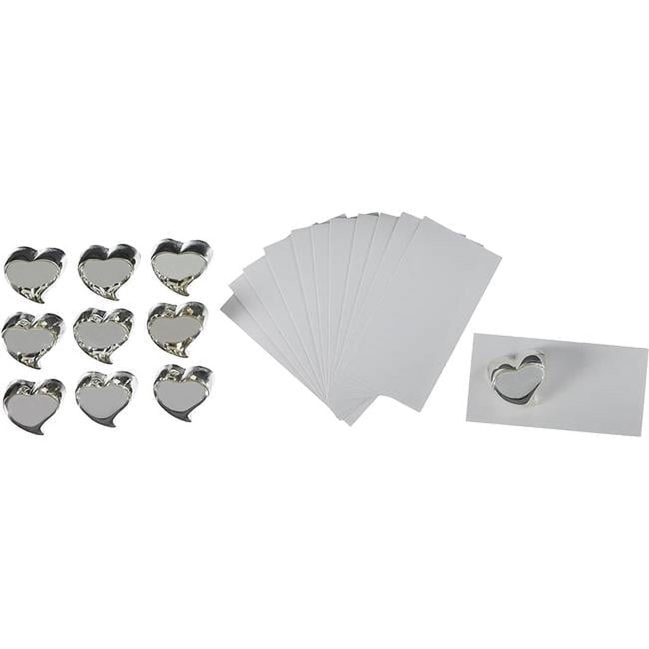 Ivy Lane Design  Silver Heart Place Card Holder - Pack of 10
