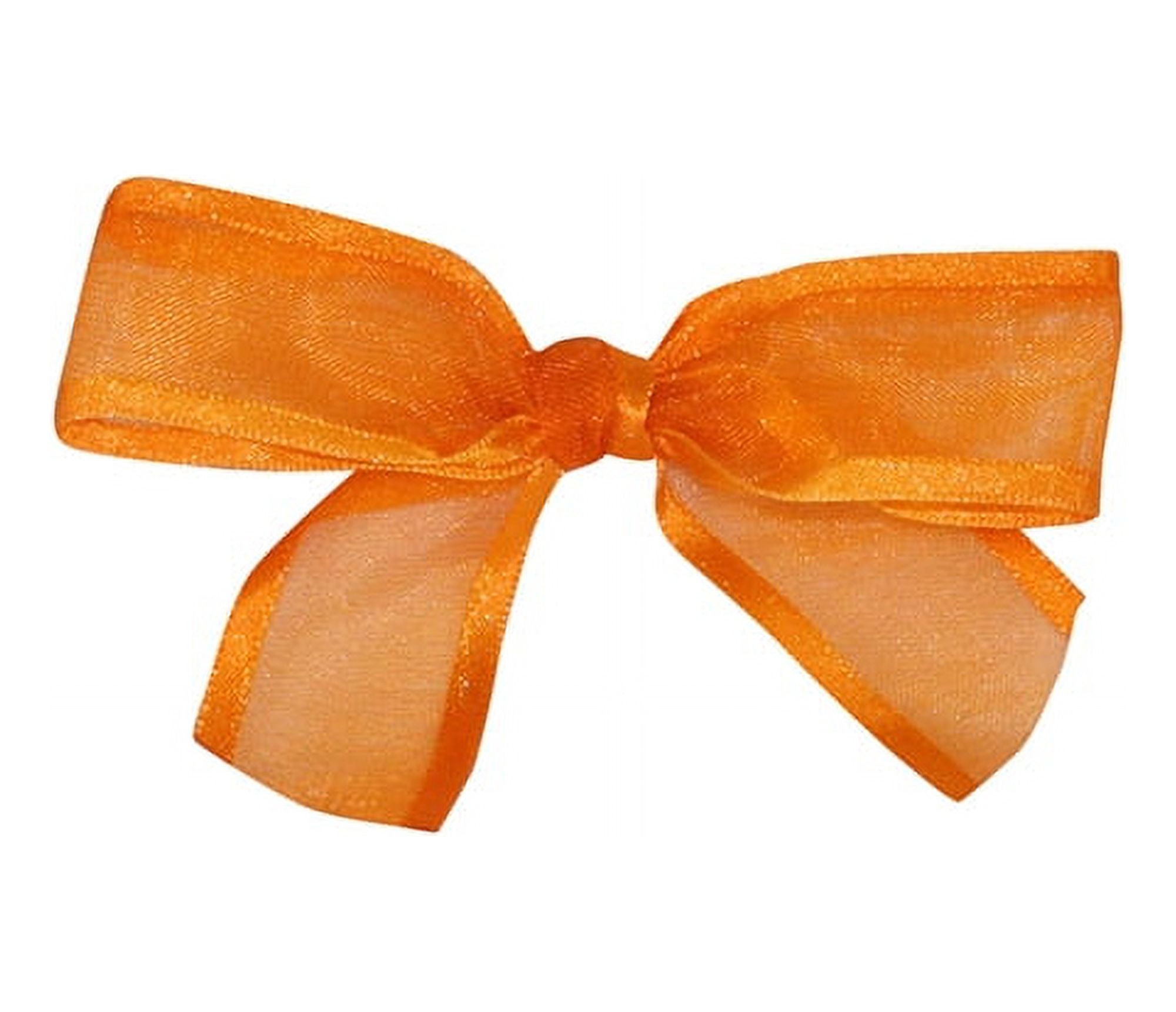JAM Paper All Occasion Orange Nylon Twist Tie Sheer Bows, (100/Pack) 9.63"