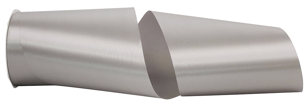 JAM Paper All Occasion Pewter Grey Polyester Allure Single Face Satin Ribbon, 1800" x 6"