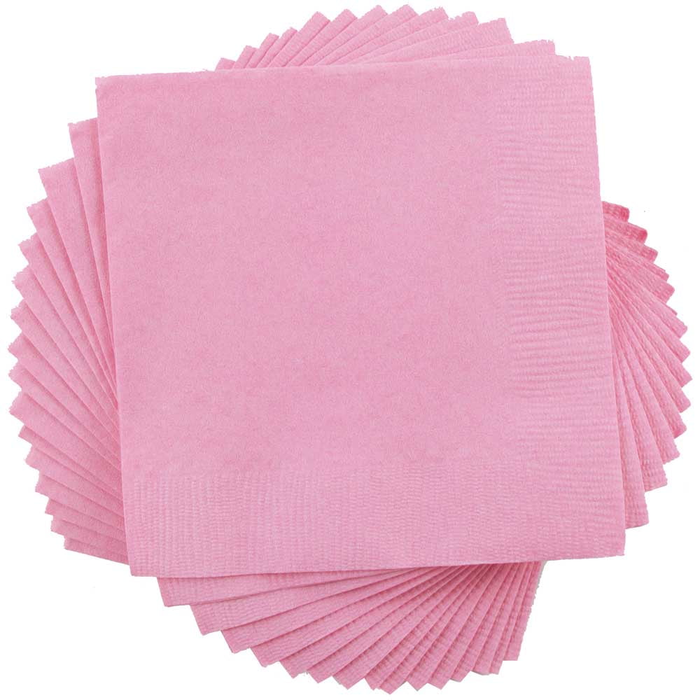 JAM Paper Bulk Medium Lunch Napkins, 6.5x6.5, 480/Box, Baby Pink