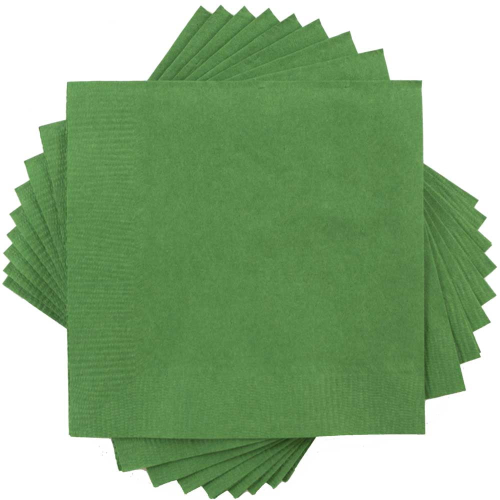 JAM Paper Bulk Small Beverage Napkins, 5 x 5, Green, 480/Box