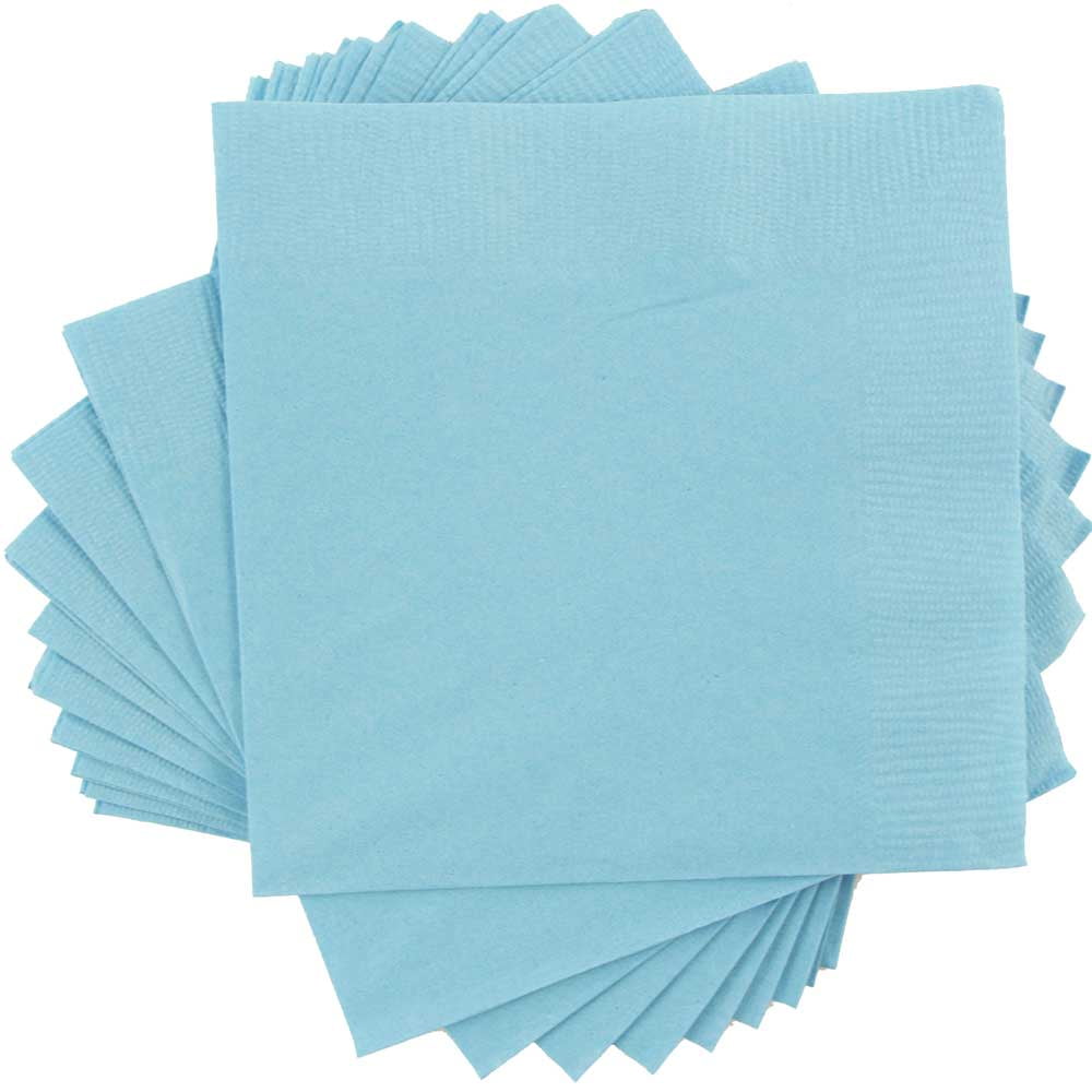 JAM Paper Bulk Small Beverage Napkins, 5x5, 480/Box, Sea Blue