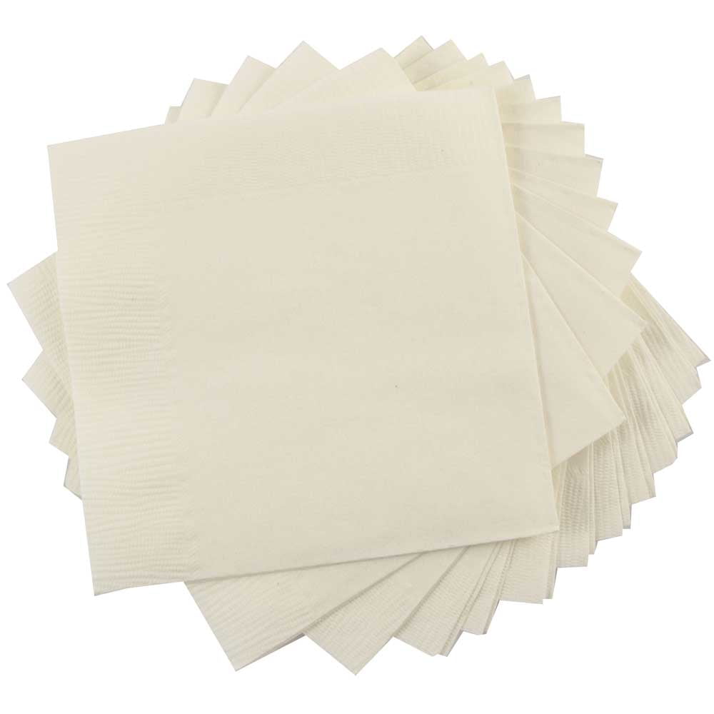 JAM Paper Bulk Small Beverage Napkins, 5x5, Ivory, 480/Box