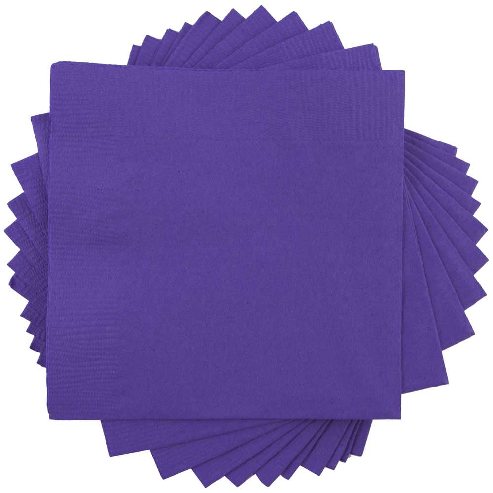 JAM Paper Bulk Small Beverage Napkins, 5x5, Purple, 480/Box