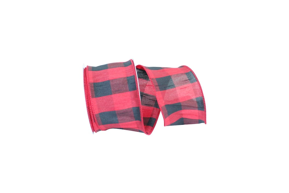 JAM Paper Christmas Multi-color Polyester Plaid Ribbon, 60' x 2.5"
