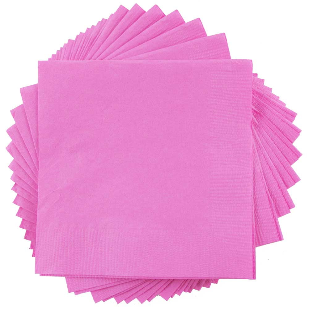 JAM Paper Medium Lunch Napkins, 6 1/2 x 6 1/2, Pink, 250/Pack