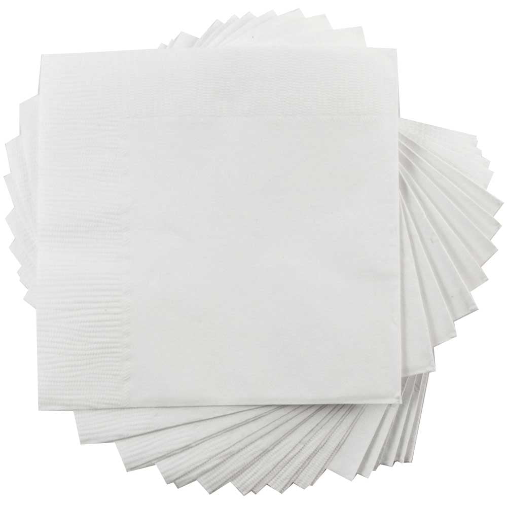 JAM Paper Medium Lunch Napkins, 6 1/2 x 6 1/2 , White, 480/Box