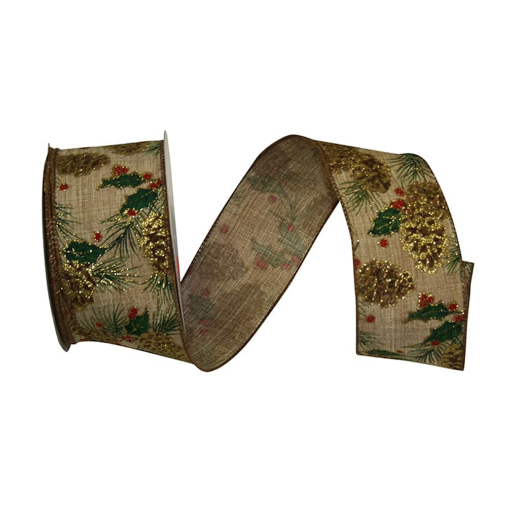 Jam Paper Plaid Christmas Multi-Color Polyester Ribbon, 25Yd X 0.37In, 1/Pack