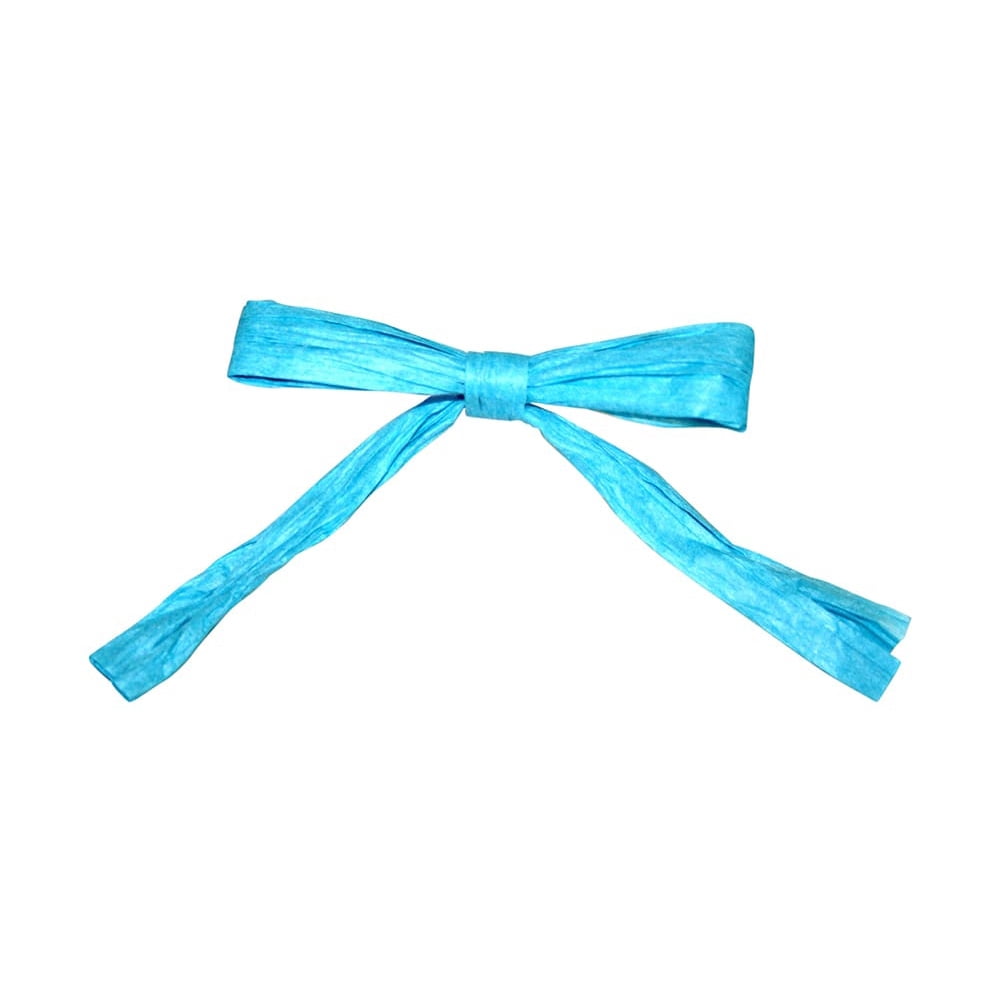 JAM Paper Raffia Twist Tie Bows, Turquoise, 1/4 inch, 100/Pack