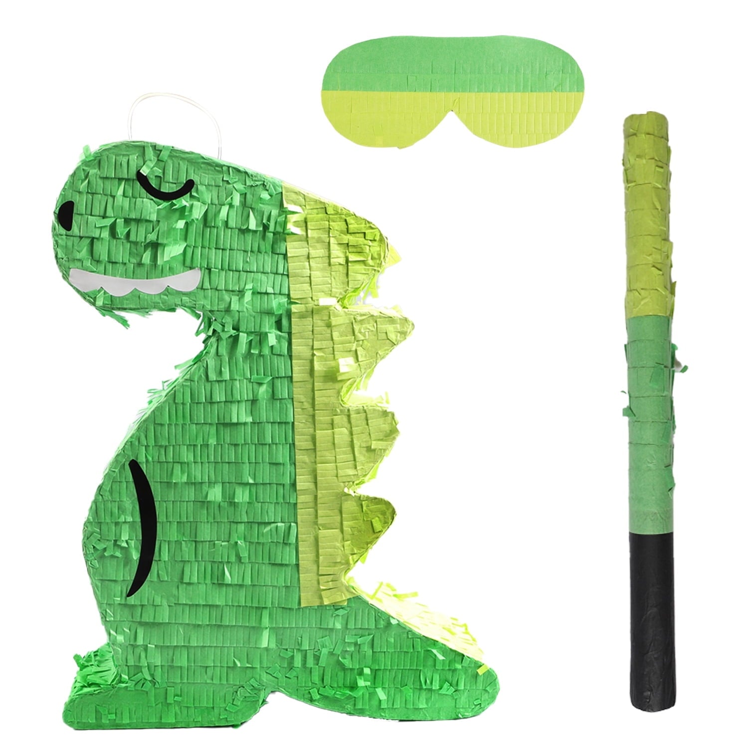 JBeeCtrl Dinosaur Pinata for Kids Birthday Party with Blindfold and Bat (17x13.4x3.5 Inches) Dinosaur Party Supplies Dino Pinata for Boys Kids