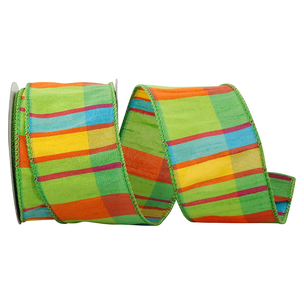 JAM Paper All Occasion Multi-color Polyester Stripes Ribbon, 720" x 1.5"