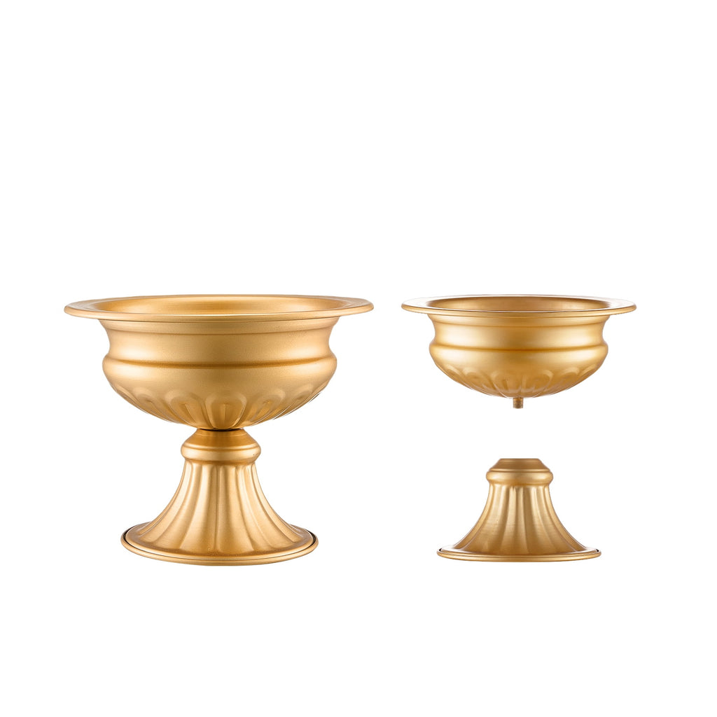 KFFKFF Set of 10, 16cm/6.3” Height Wedding Blossom Holder, Metallic Nuptial Centerpiece,Golden Botanical Display Stand for Tabletops at Wedding Feast,Commemoration Ceremony,Birthday Occasion Ornament