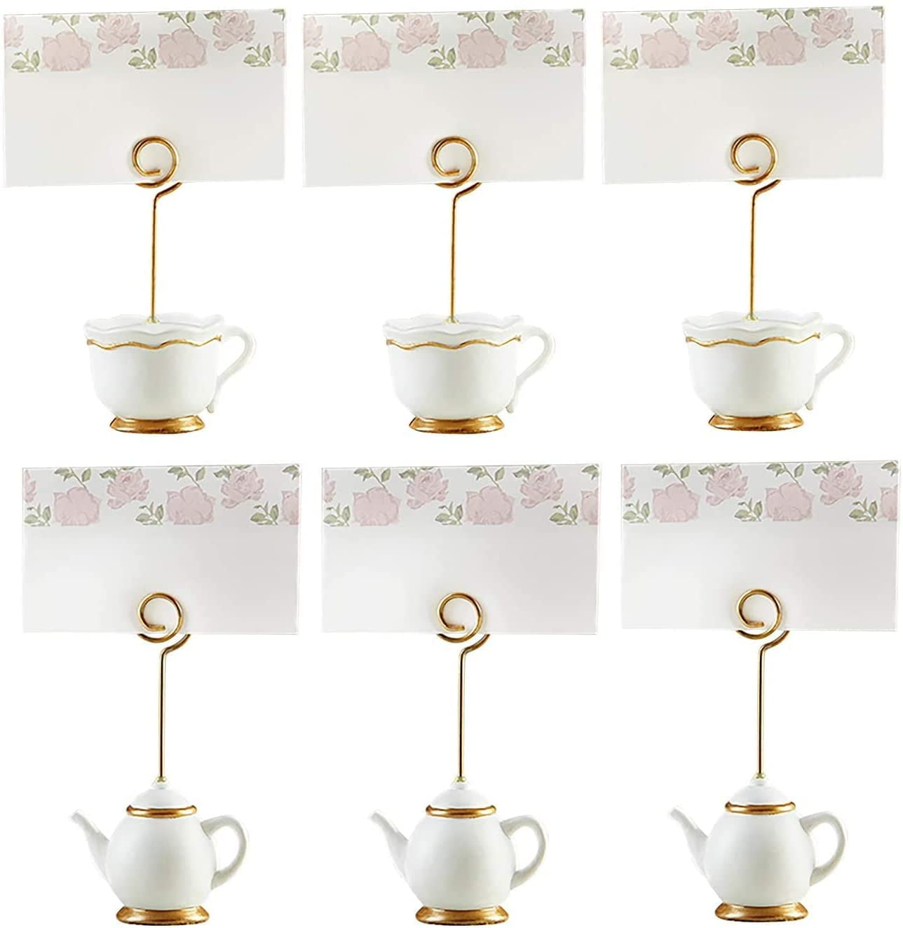 Kate Aspen Place Card Holders (Place Cards Included) - Set of 12 - Table Number Holder for Weddings, White Pumpkin Photo Holder for Table Assignments at Bridal Showers or Anniversaries
