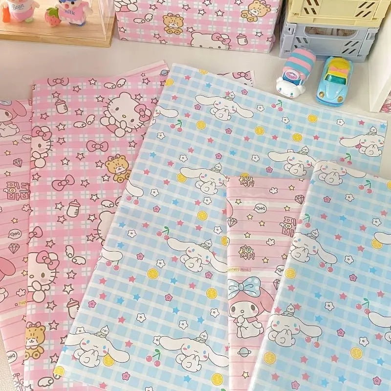Kawaii Pochacco Wrapping Paper Sanrio My Melody Cartoon Anime Cute Cinnamoroll Textbook Desk Cover Girls Student Birthday Gifts