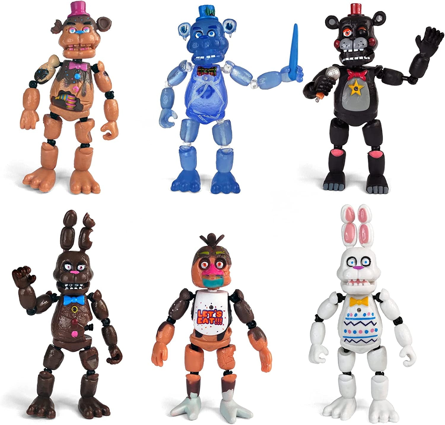 Kdfny FNAF Action Figures 17 Pcs Five Nights at Freddy's Movable Joints Collectible Toys | Colorful Game Figures, Cake Toppers & Gifts for Kids & Fans