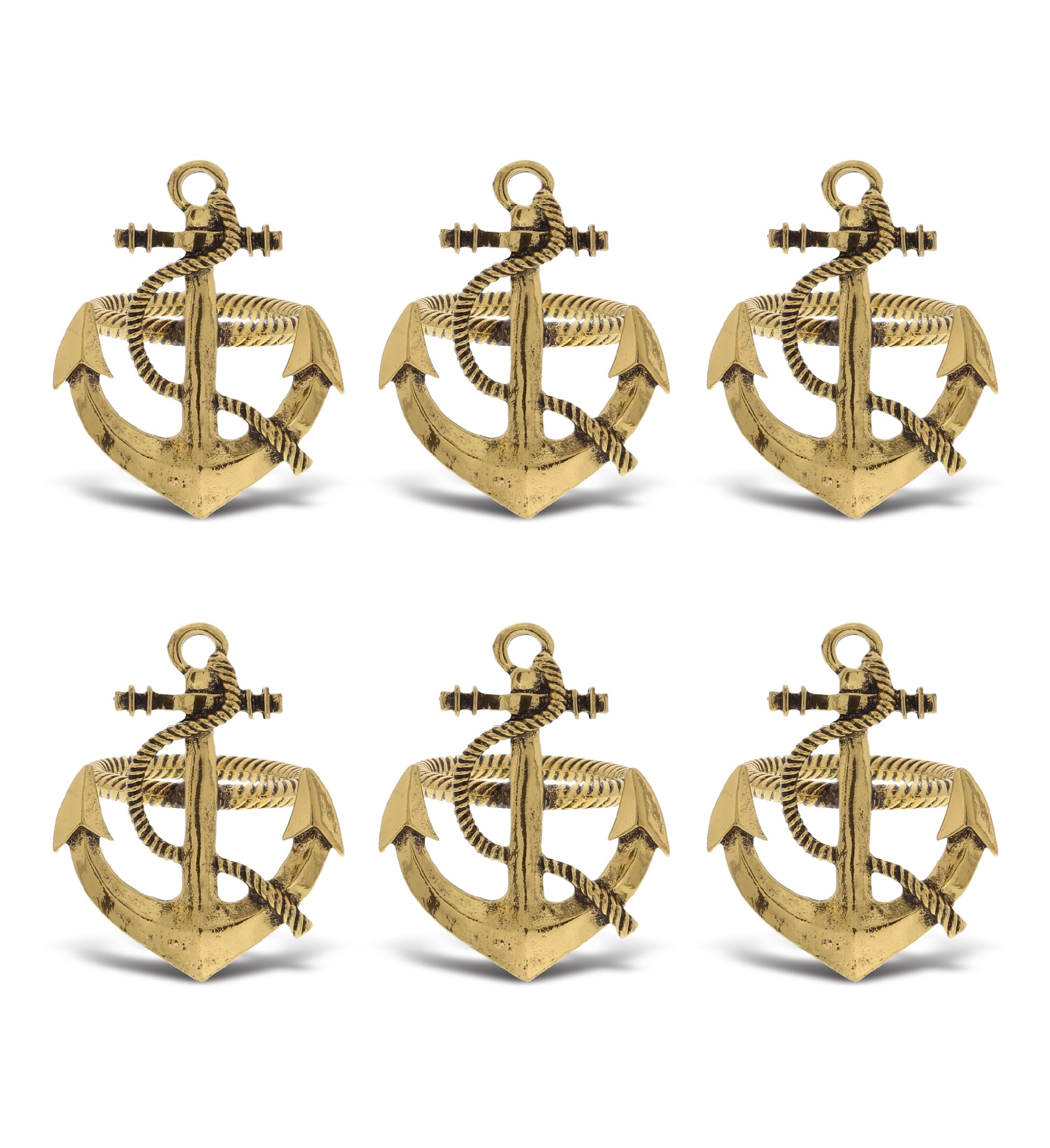 KitchaBon Gold Napkin Rings Set of 6, Table Setting Centerpiece Decor Napkins Ring Holders, Napkin Ring Packs for Family Holiday Dinner, Fancy Banquet & Wedding Decorations for Reception- Rooster