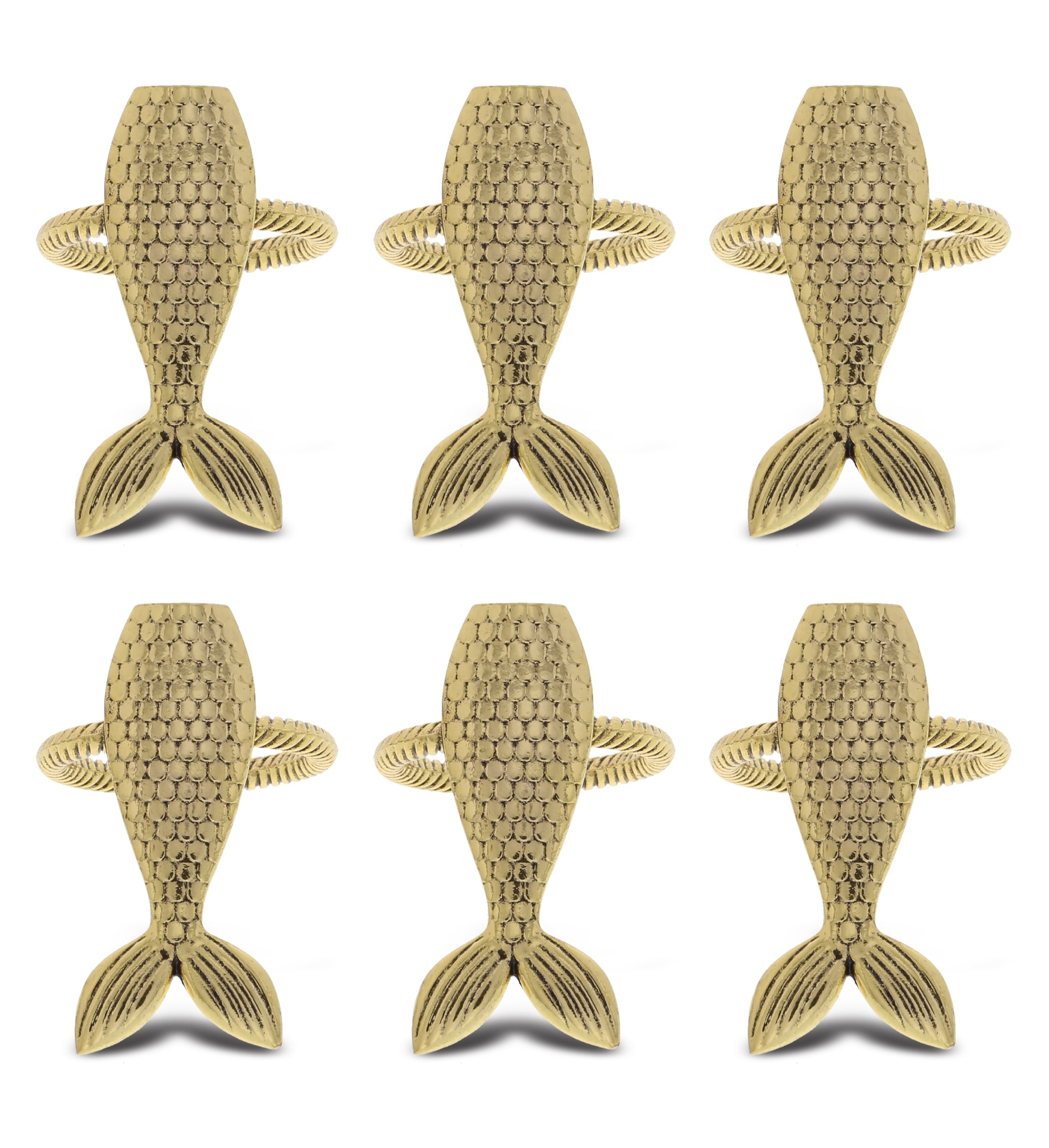 KitchaBon Gold Napkin Rings Set of 6, Table Setting Centerpiece Decor Napkins Ring Holders, Napkin Ring Packs for Family Holiday Dinner, Fancy Banquet & Wedding Decorations for Reception- Rooster