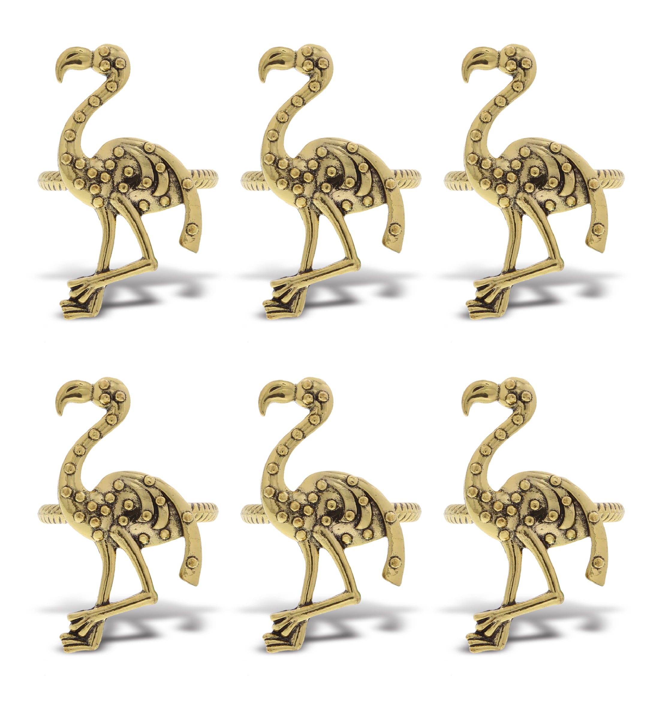 KitchaBon Gold Napkin Rings Set of 6, Table Setting Centerpiece Decor Napkins Ring Holders, Napkin Ring Packs for Family Holiday Dinner, Fancy Banquet & Wedding Decorations for Reception- Rooster
